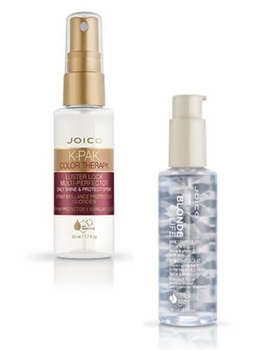Blonde Life Oil and K-PAK Luster Lock Spray bottles