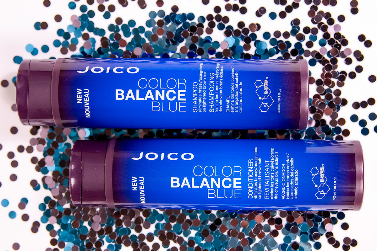 Color Balance Blue shampoo and conditioner bottle