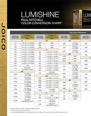 lumishine Paul Mitchel conversion chart pdf cover