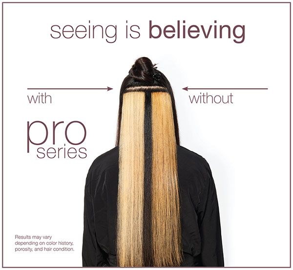 With and without Defy Damage Pro Series. Lightened Hair