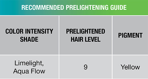 Color Intensity LoveFest Recommended prelightening guide