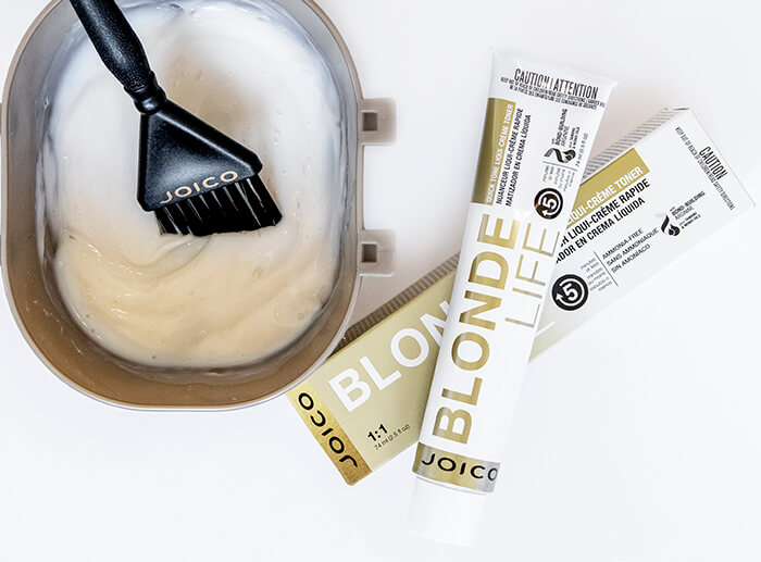 Blonde Life Quick Tone Creme Toner mixed in bowl