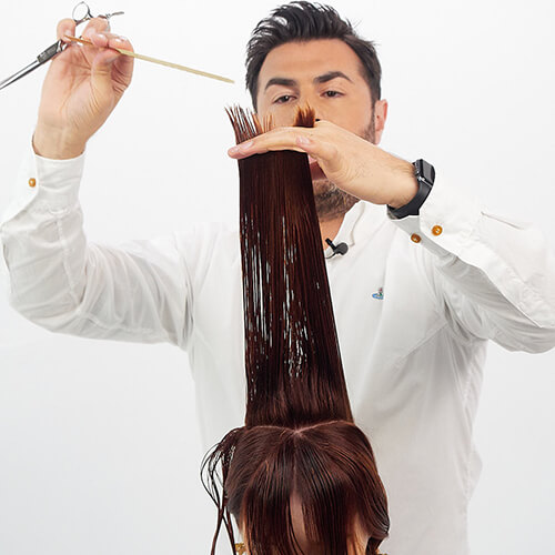 Model with short blonde bob
