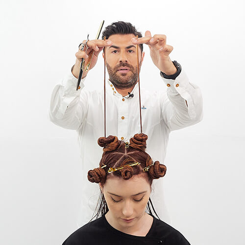 Model with short blonde bob