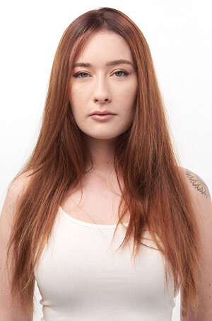 Woman with long red hair