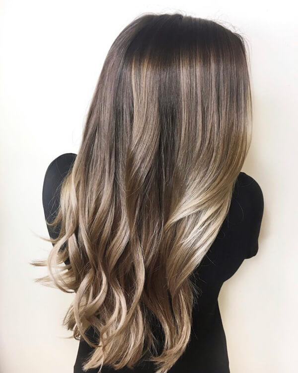 Brunette hair with highlights