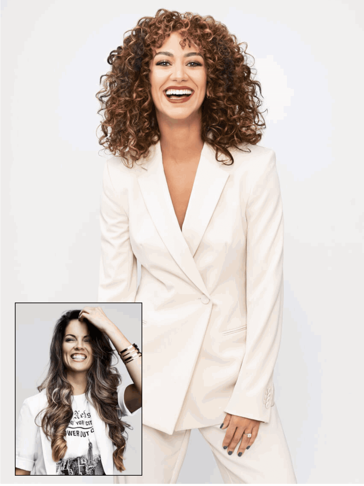 stylist and model after treatment