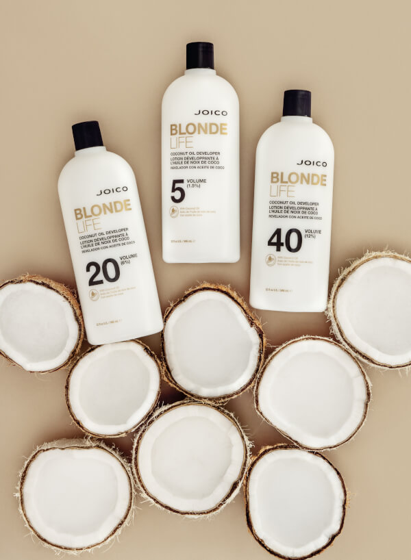 blonde life developer bottles and coconuts