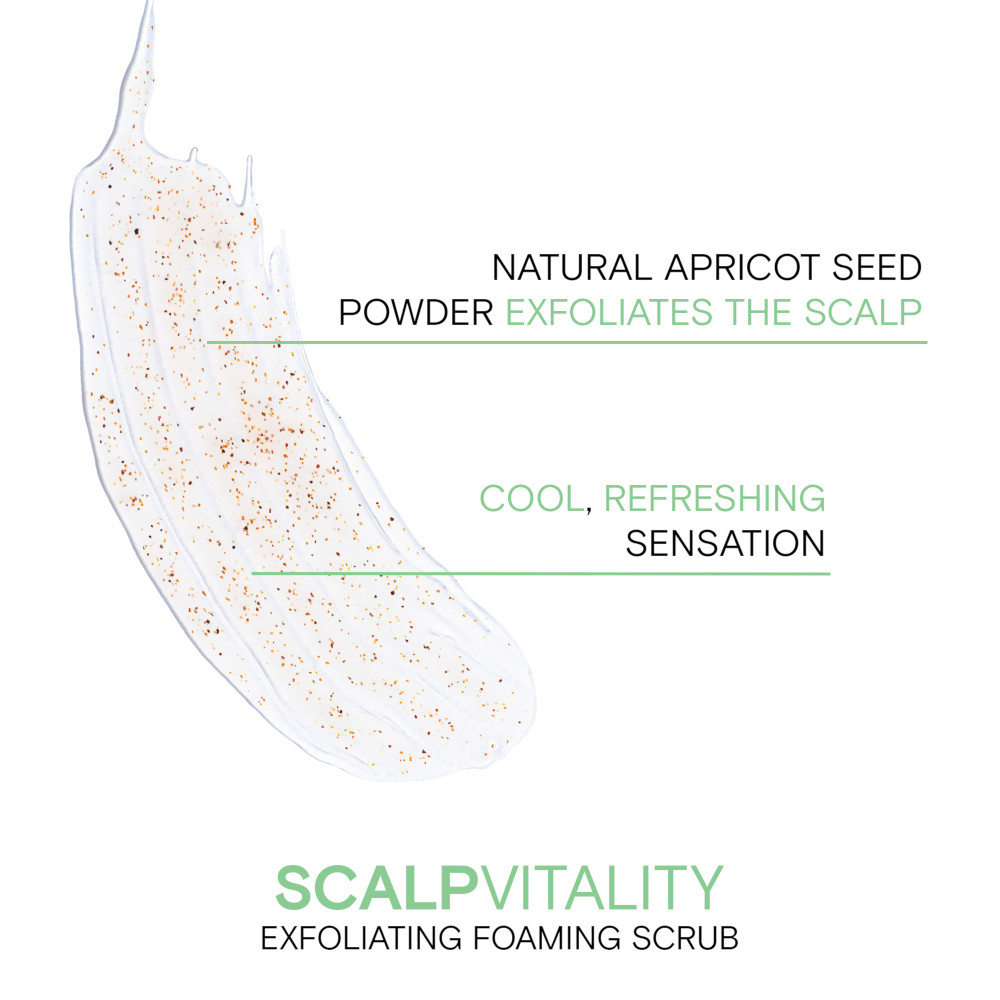 scalp vitality scrub natural apricot seed powder, cool refreshing sensation