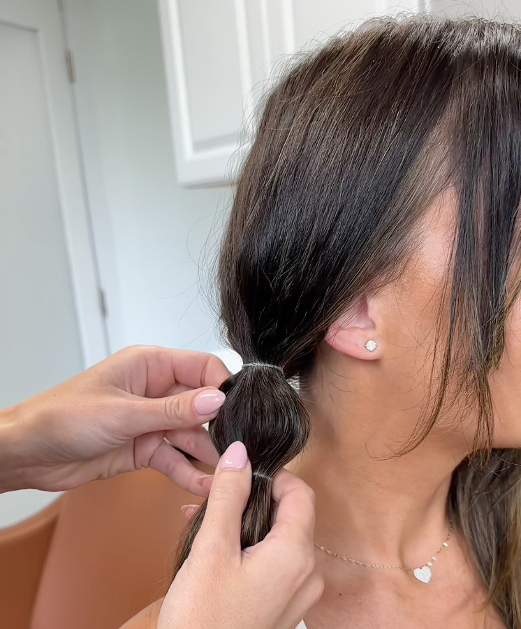 hair being sectioned off